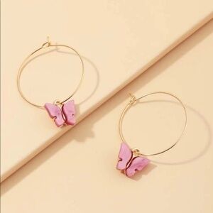 3/$30 💛 Dainty Butterfly Hoop Earrings